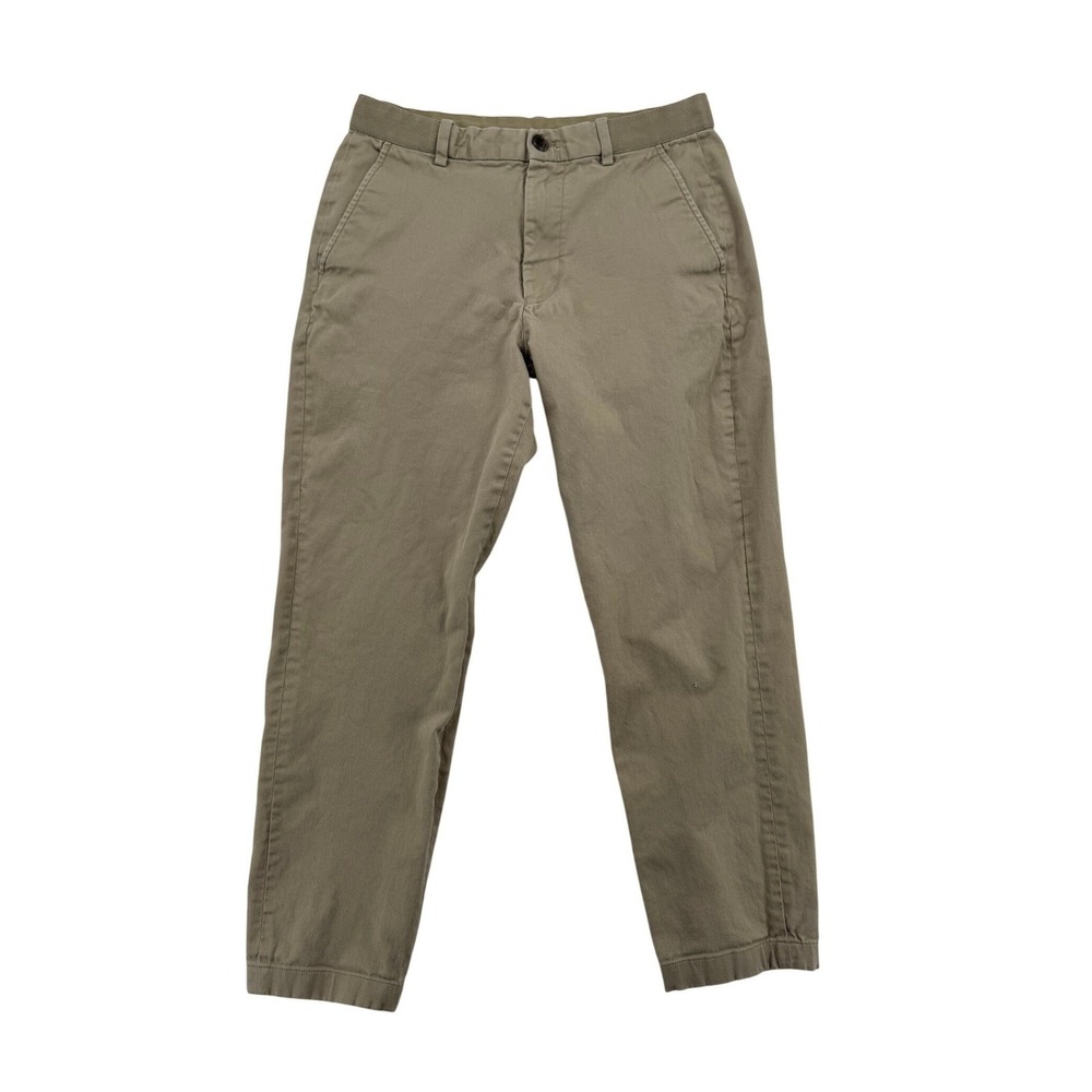 Uniqlo Chino Pants Mens S Khaki Good Slim Fit EZY Stretch Twill Trousers